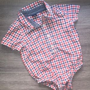 Baby Gap plaid bodysuit red and blue